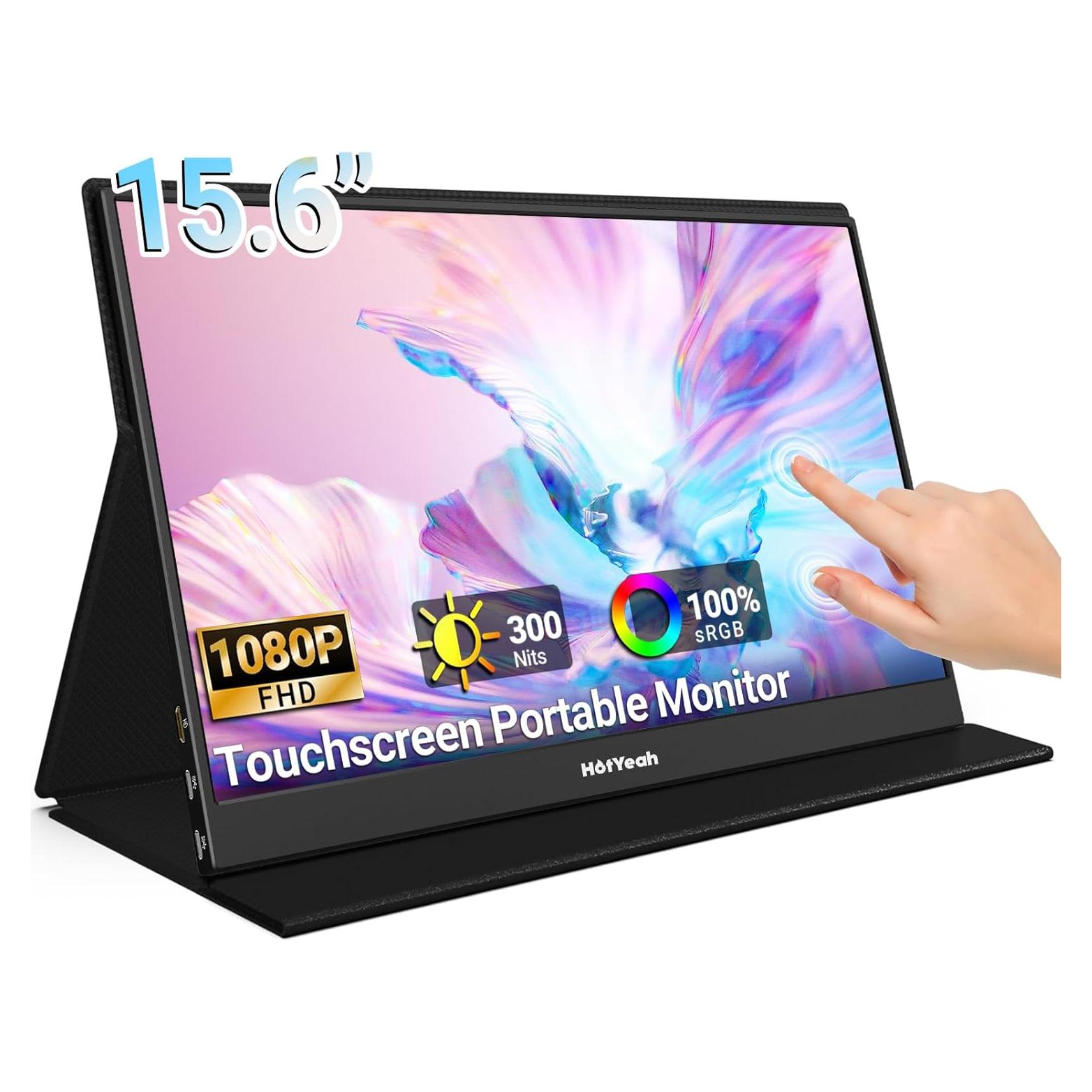 Monitor Táctil Portátil HotYeah 15.6" 1080P USB-C HDMI