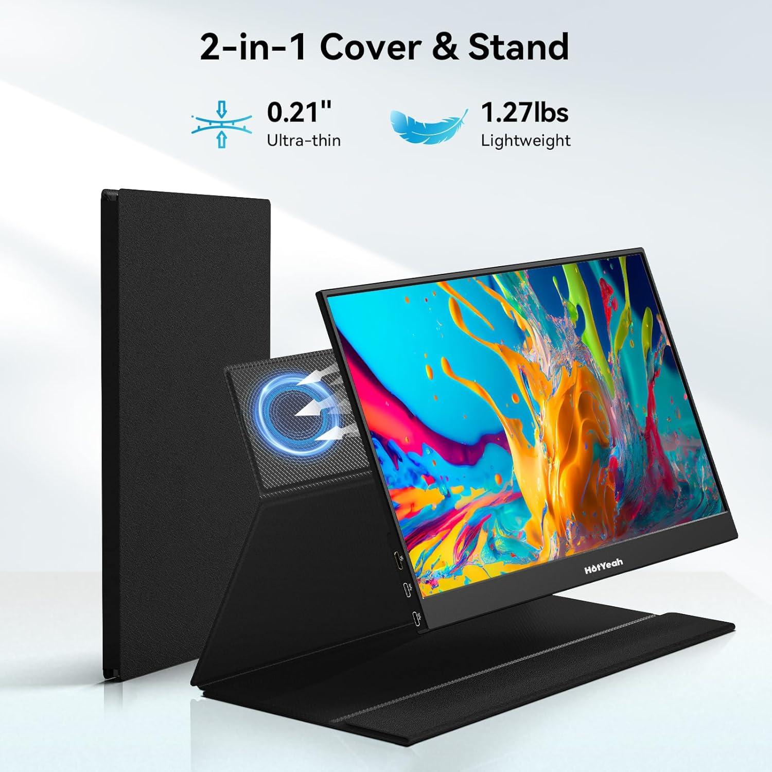 Monitor Táctil Portátil HotYeah 15.6" 1080P USB-C HDMI