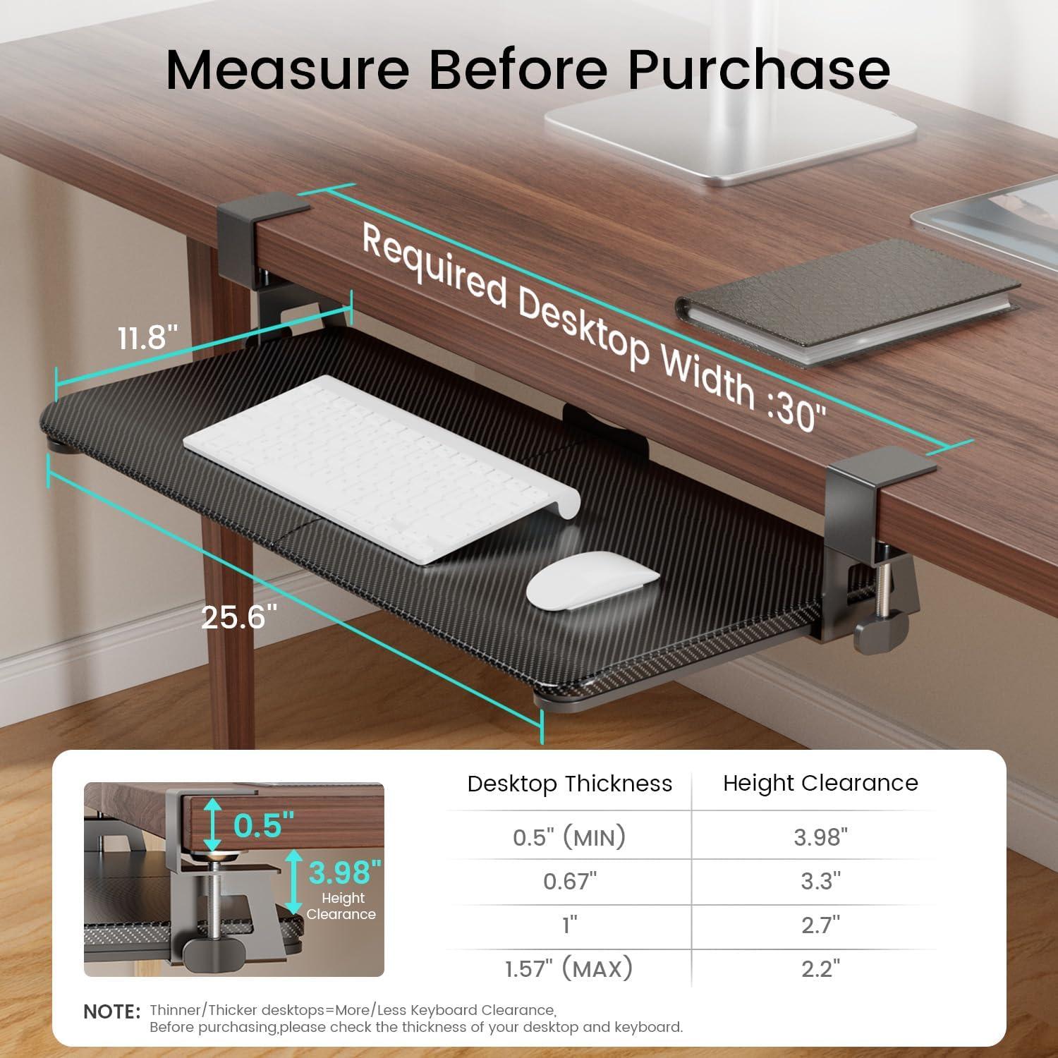 Bandeja Deslizante para Teclado NearHub 66x28 cm Negra