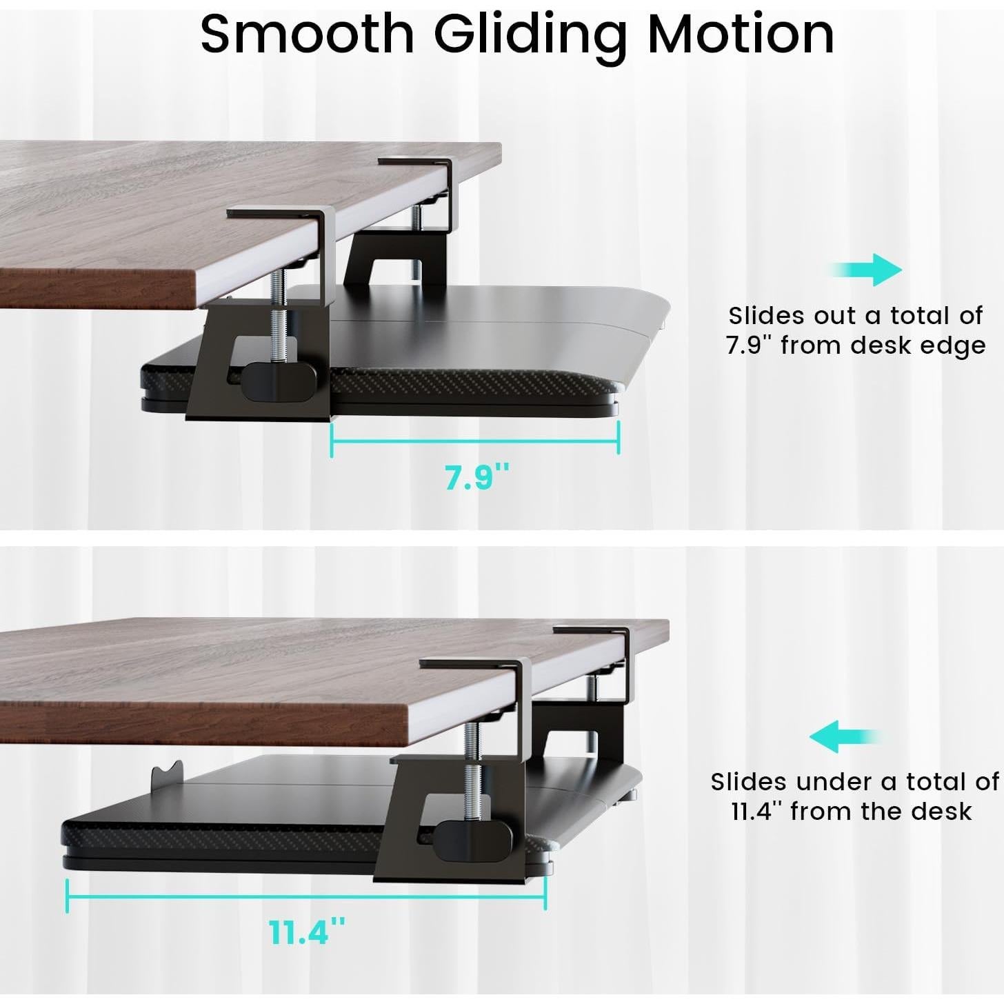 Bandeja Deslizante para Teclado NearHub 66x28 cm Negra
