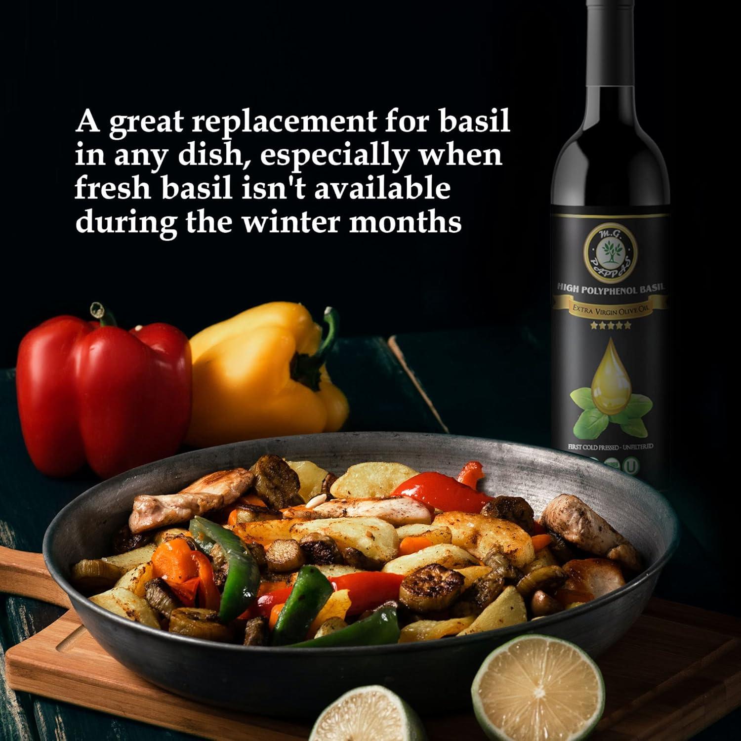 Aceite de Oliva Extra Virgen M.G. PAPPAS Infusionado Albahaca 340g