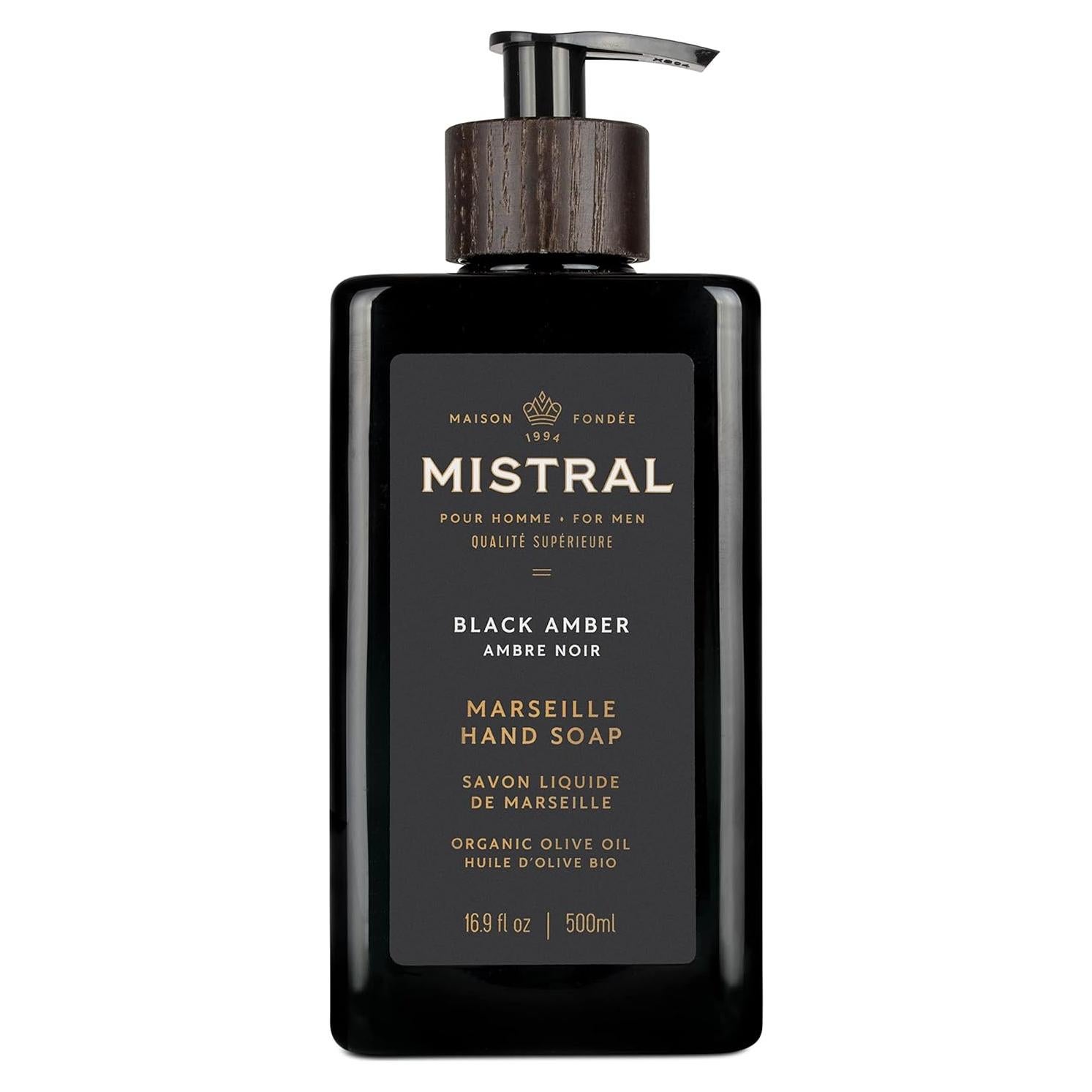 Jabón Líquido para Manos Mistral 500 ml Ámbar Negro Hidratante
