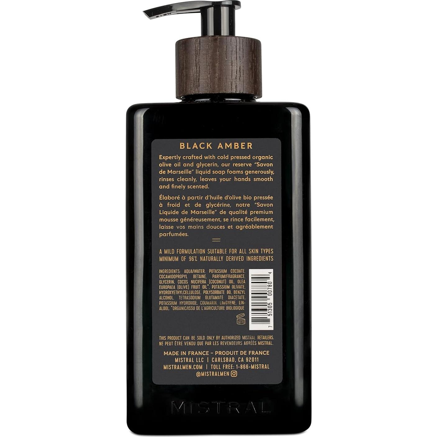 Jabón Líquido para Manos Mistral 500 ml Ámbar Negro Hidratante