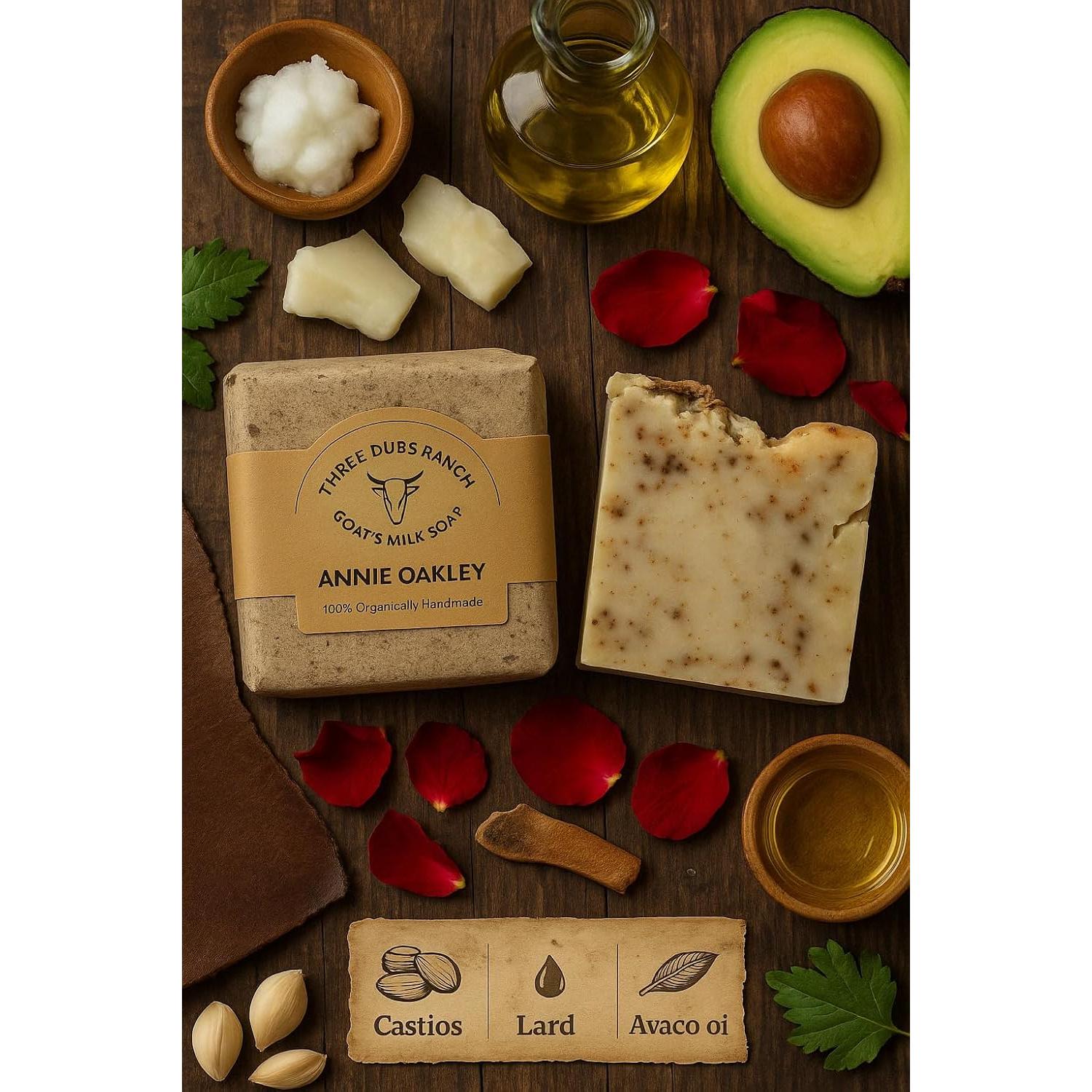 Jabón de Leche de Cabra Natural Three Dubs Ranch 3 Piezas