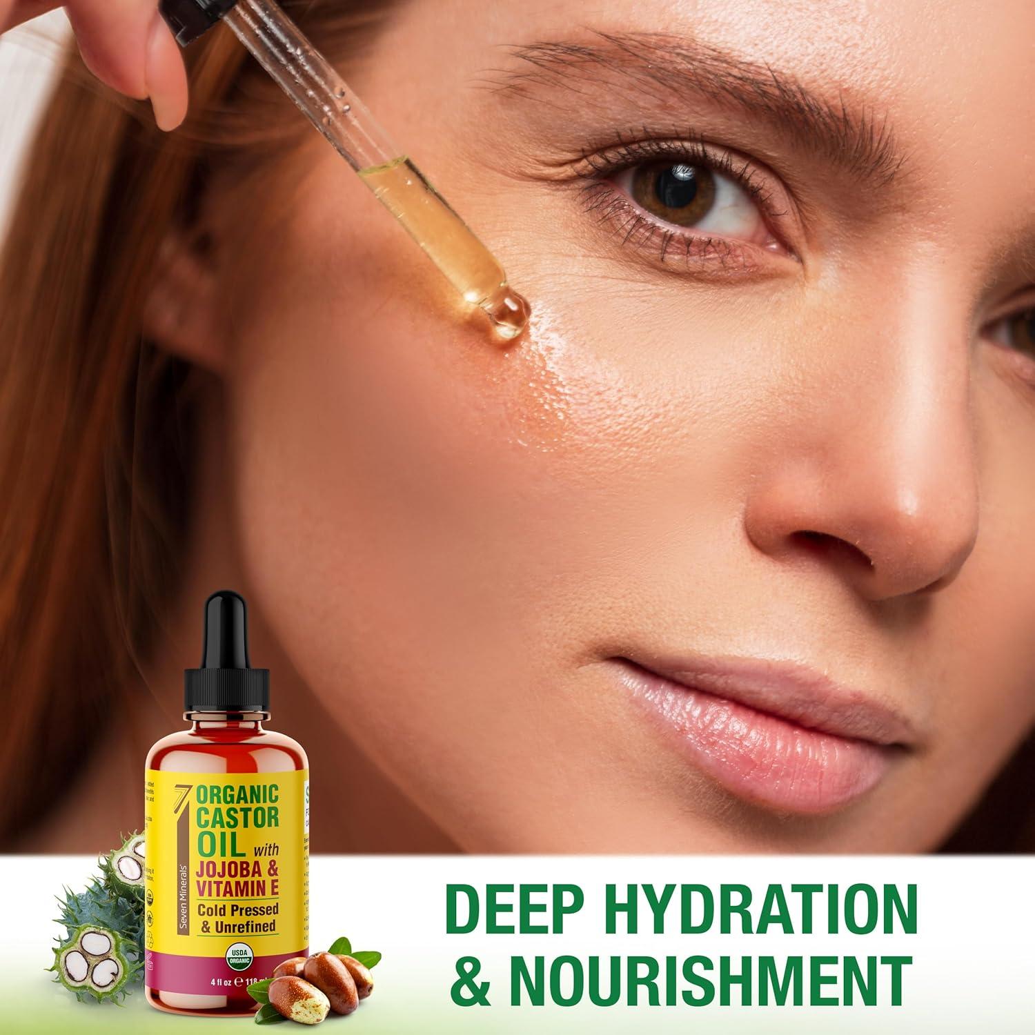 Aceite de Ricino Orgánico Seven Minerals 118 ml - Crecimiento Pestañas y Cejas