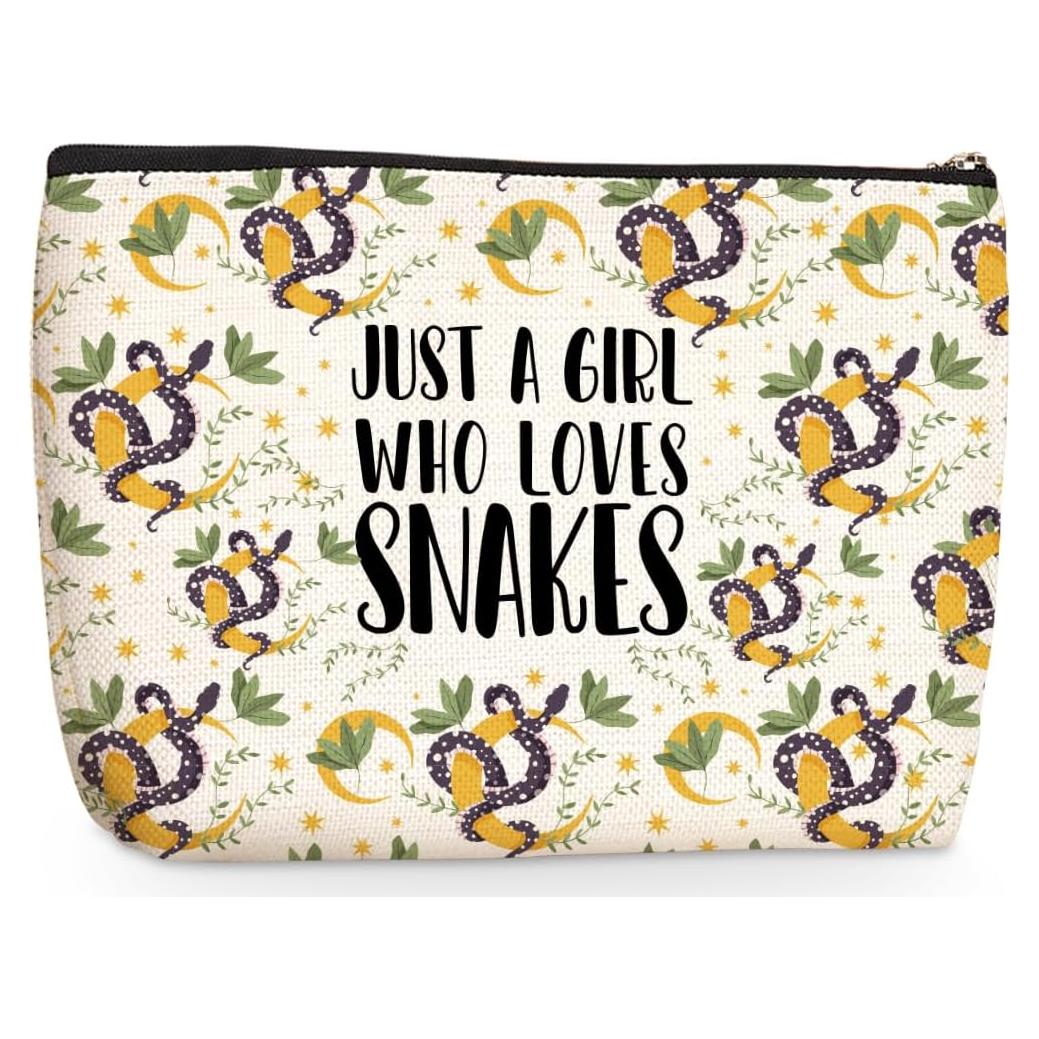 Bolsa de Maquillaje Jealance Estampado Serpiente 24.6x17.3cm