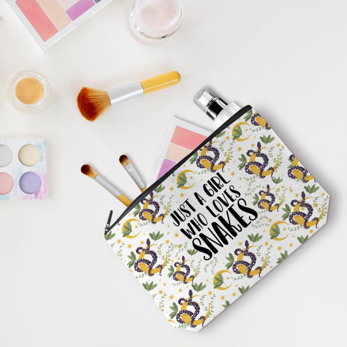 Bolsa de Maquillaje Jealance Estampado Serpiente 24.6x17.3cm