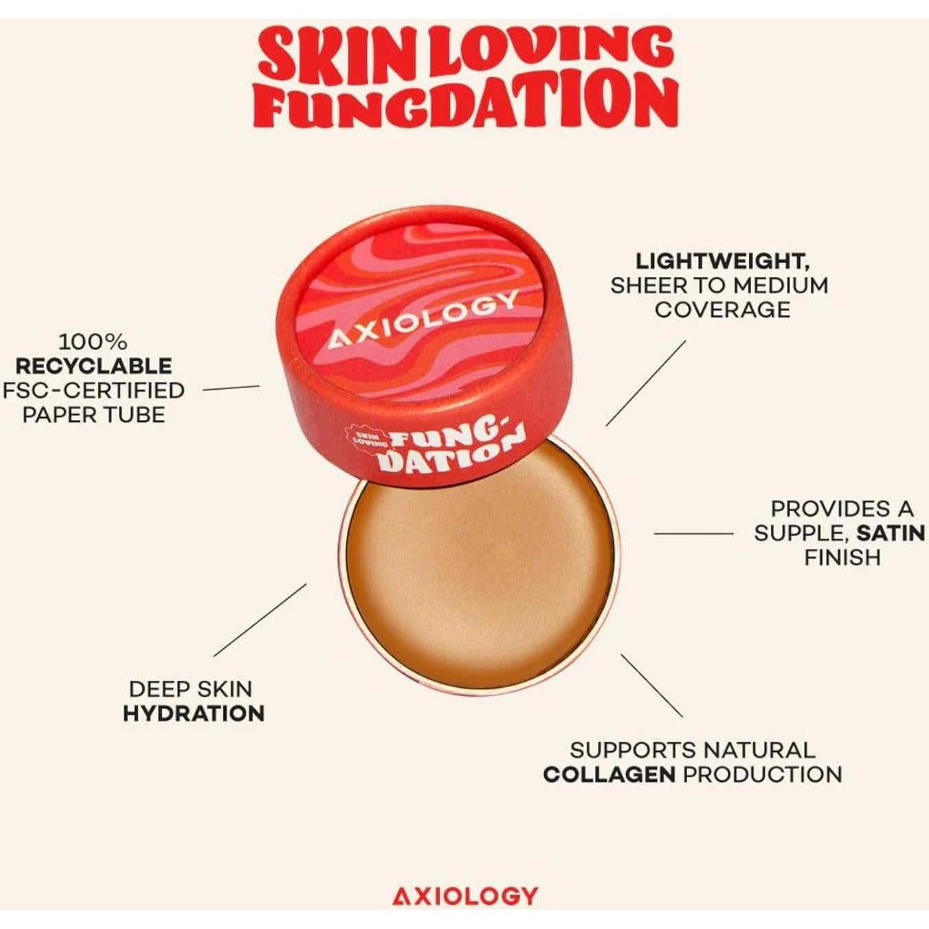 Crema de Maquillaje Facial Axiology Antiarrugas Tono 1 11.3g