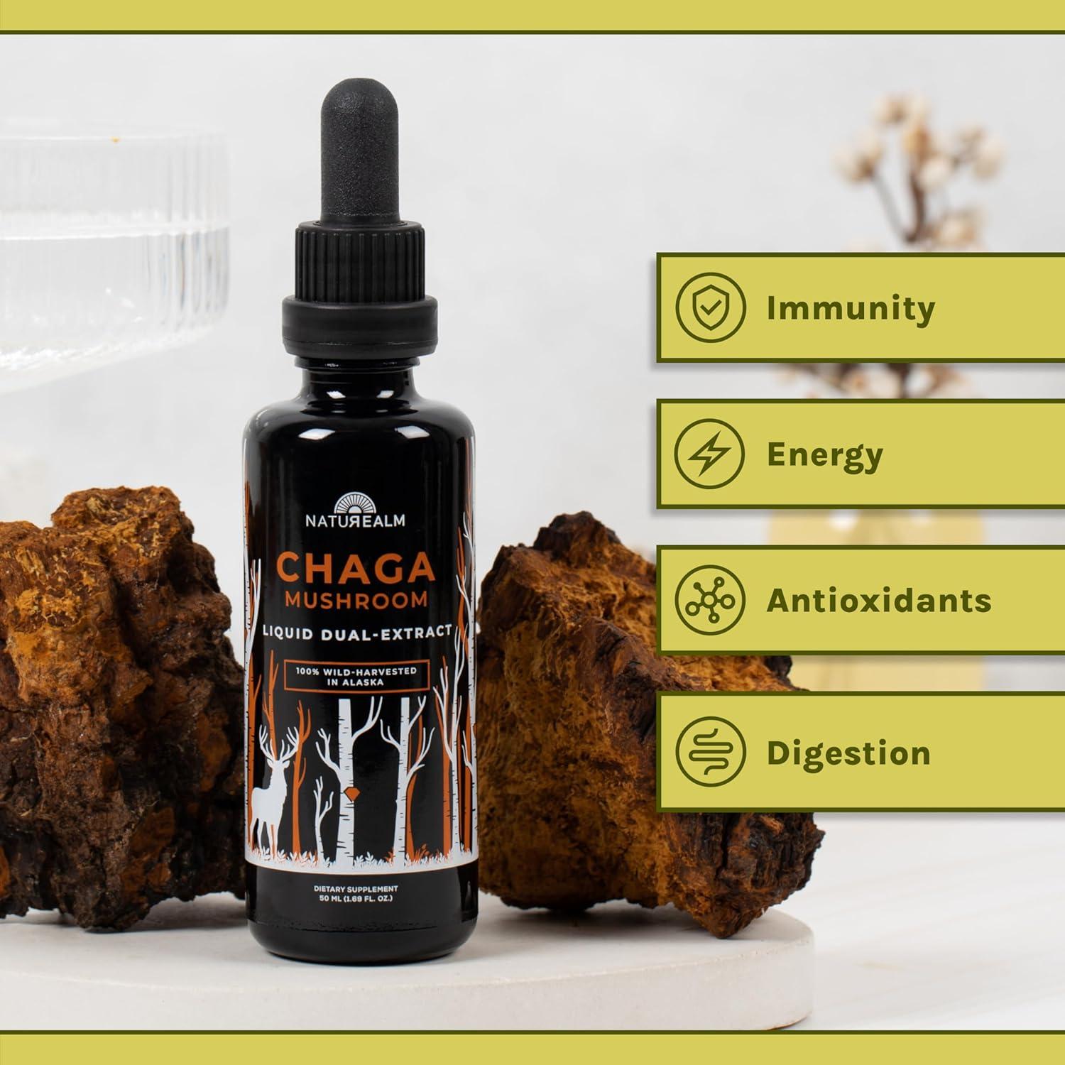 Tintura Líquida de Hongo Chaga Naturealm 50 ml - Vegano, Inmunidad