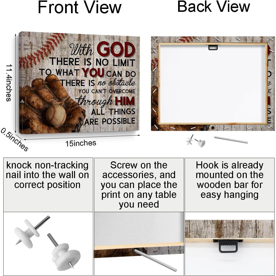 Arte de Pared Lienzo Religioso TBT 15x11.4" Decorativo