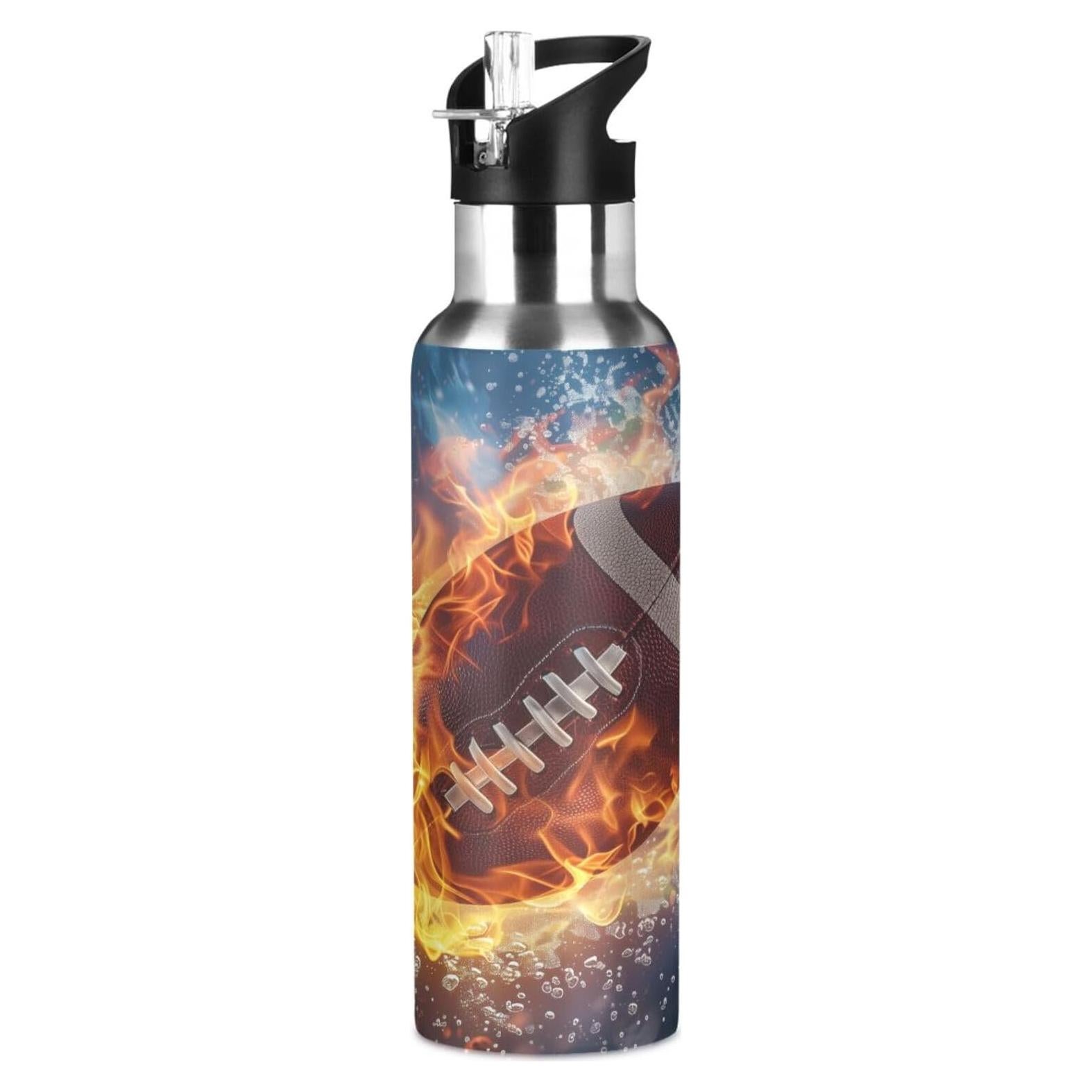 Botella de Agua Aislada WEVIBOFU 600 ml con Tapa de Pajita