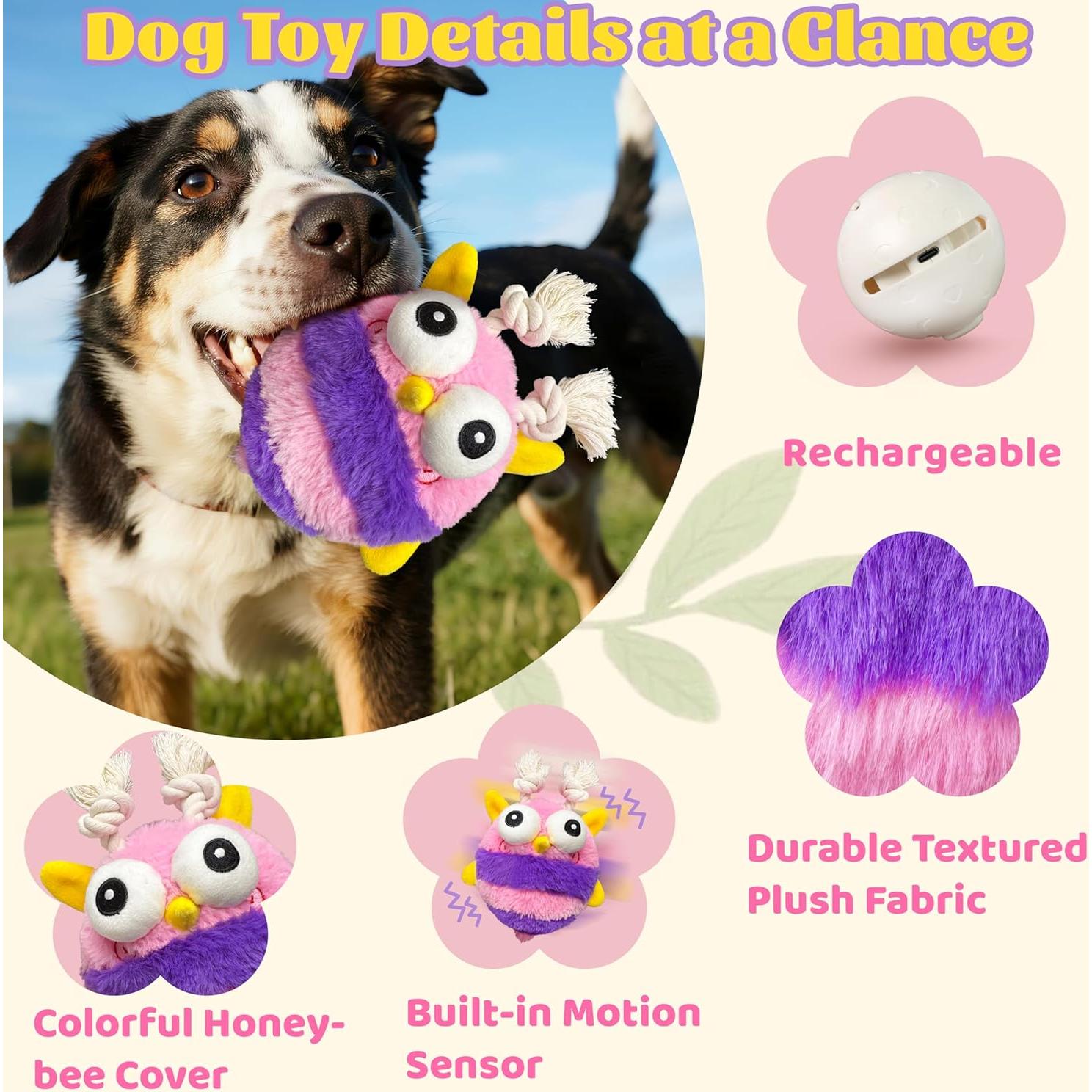 Juguete Interactivo para Perros GUKCO Abeja Recargable 3 Modos