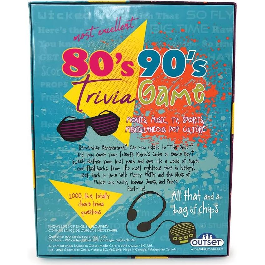 Juego de Trivia de los 80 y 90 Outset Media - 1,000 Preguntas