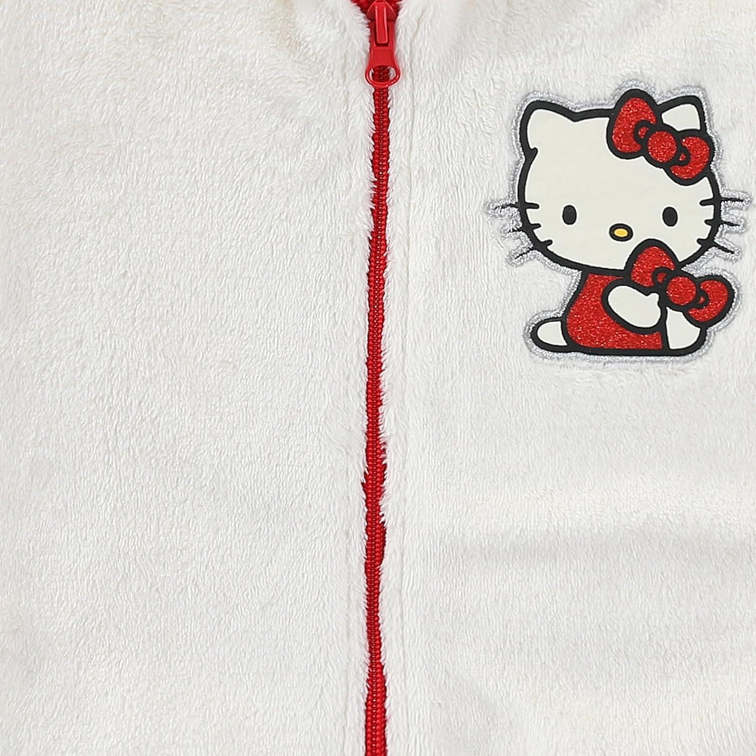 Sudadera con cremallera Hello Kitty beige para niñas grandes
