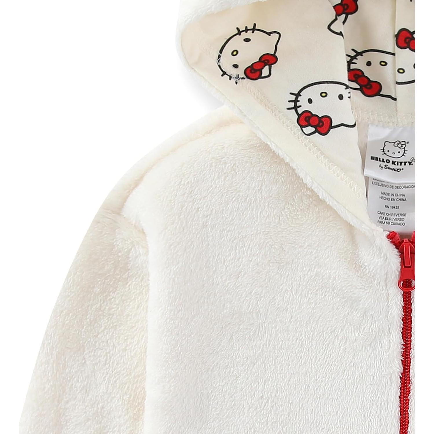 Sudadera con cremallera Hello Kitty beige para niñas grandes