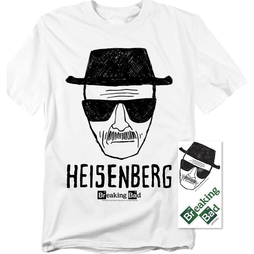 Camiseta Unisex Breaking Bad Heisenberg + Stickers - Algodón