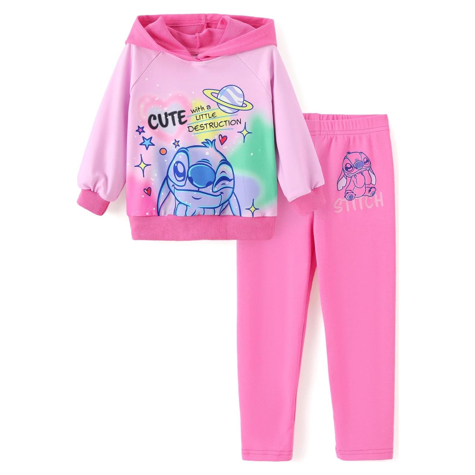 Conjunto Sudadera y Leggings Disney Stitch Niña 3T Rosa