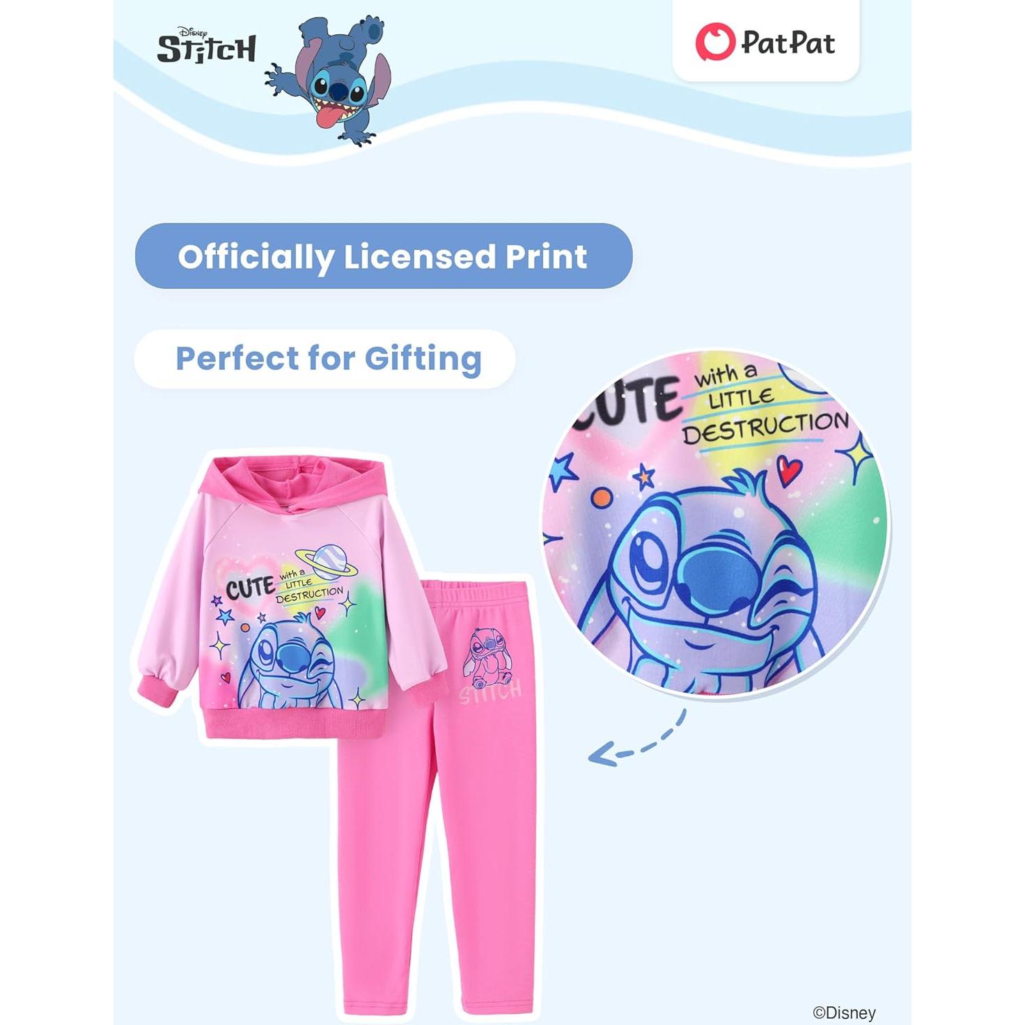 Conjunto Sudadera y Leggings Disney Stitch Niña 3T Rosa