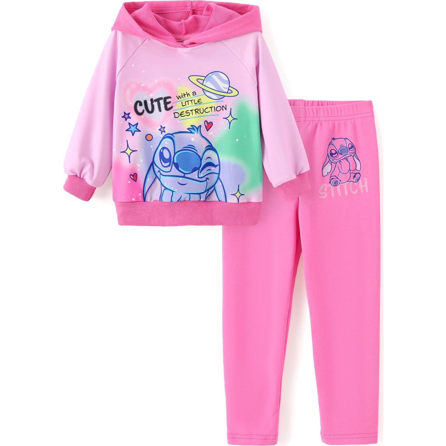 Conjunto Sudadera y Leggings Disney Stitch Niña 3T Rosa