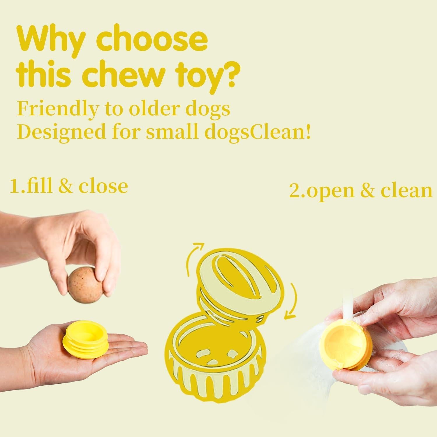 Juguete para Masticar Perros Pequeños Eooezj Amarillo 8cm