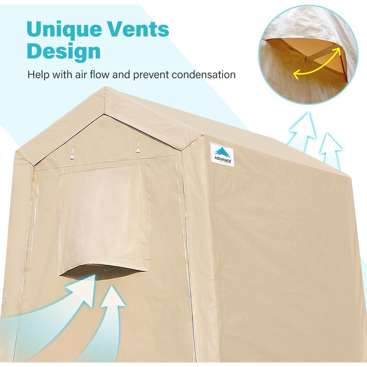 Refugio Portátil Beige 1,83x2,44 m con Ventilación