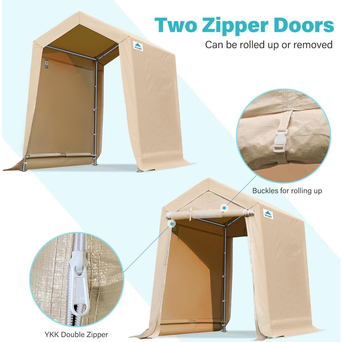 Refugio Portátil Beige 1,83x2,44 m con Ventilación