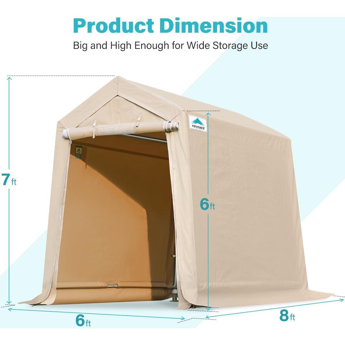 Refugio Portátil Beige 1,83x2,44 m con Ventilación