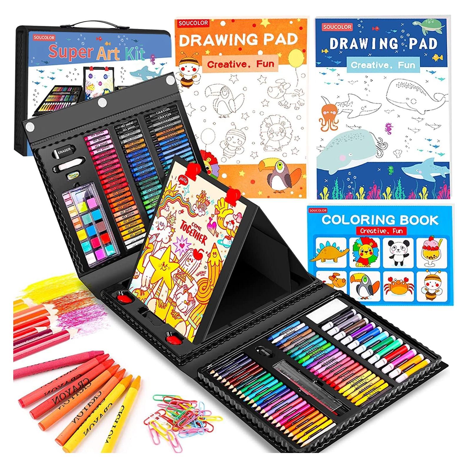 Set de Dibujo Soucolor 283 Piezas con Caballete y Bloc