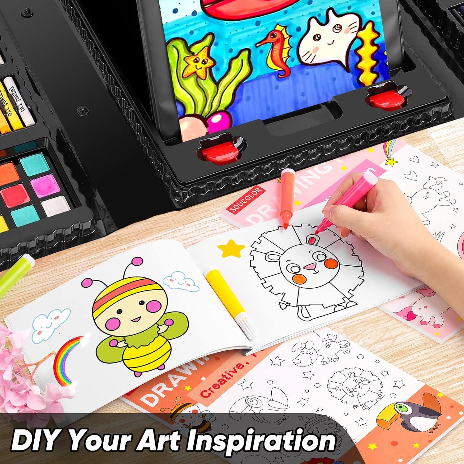 Set de Dibujo Soucolor 283 Piezas con Caballete y Bloc