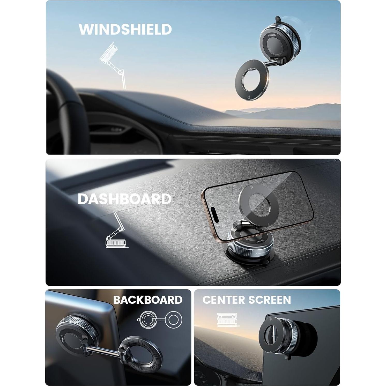 Soporte para Teléfono de Coche Lamicall STCD10 - Ventosa 360°