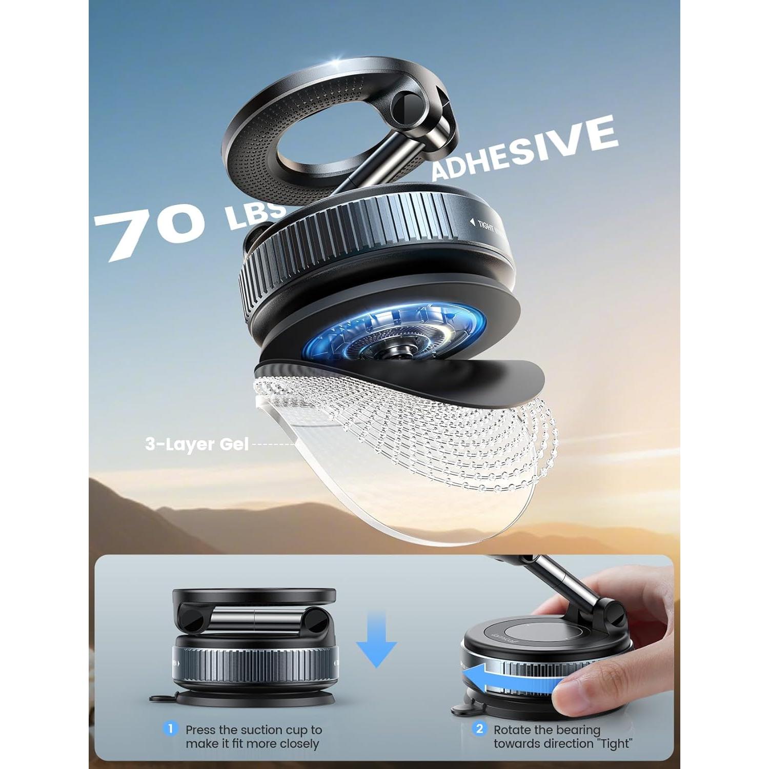 Soporte para Teléfono de Coche Lamicall STCD10 - Ventosa 360°