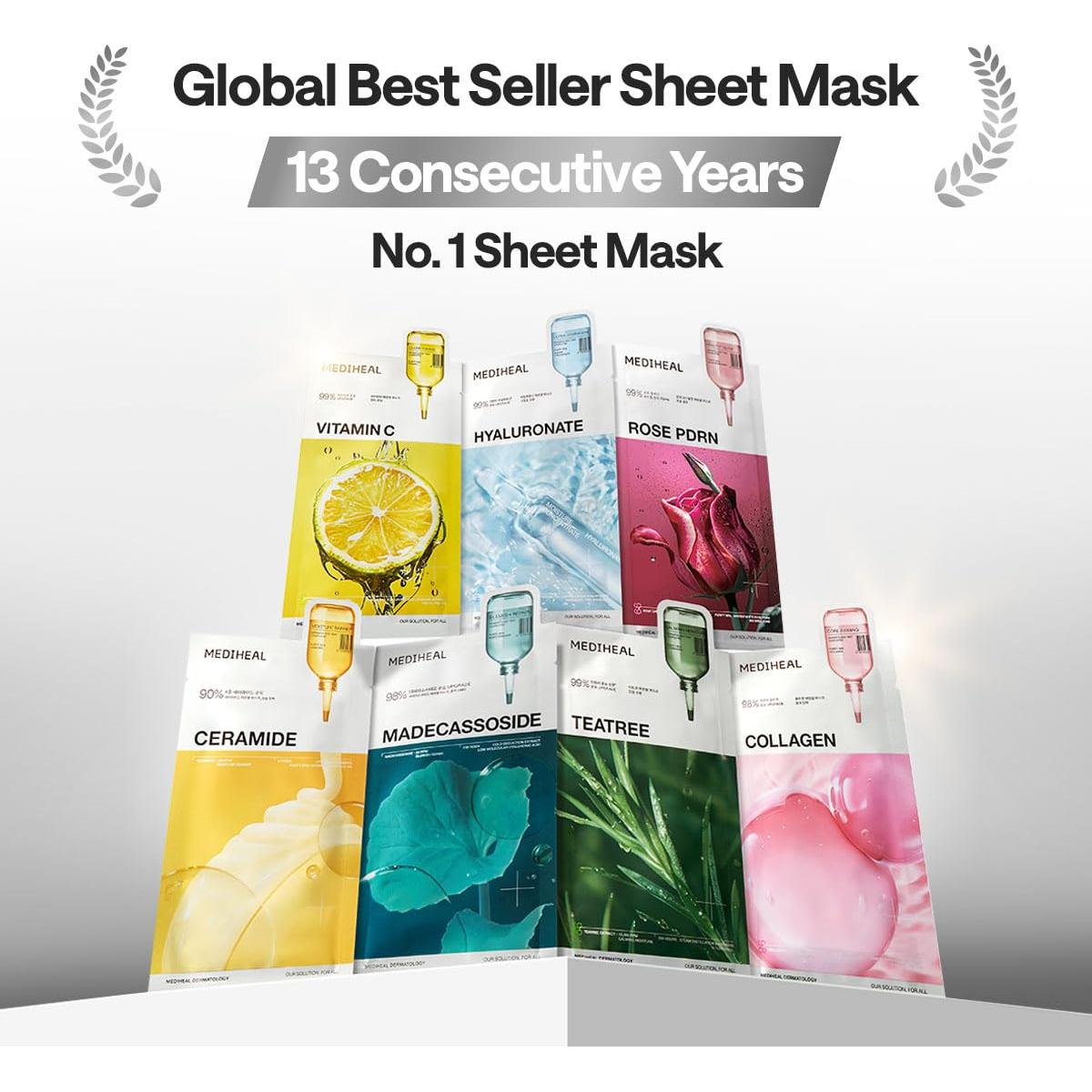 Mascarilla de Hoja Mediheal Ceramida 10 Pcs Hidratación Intensiva