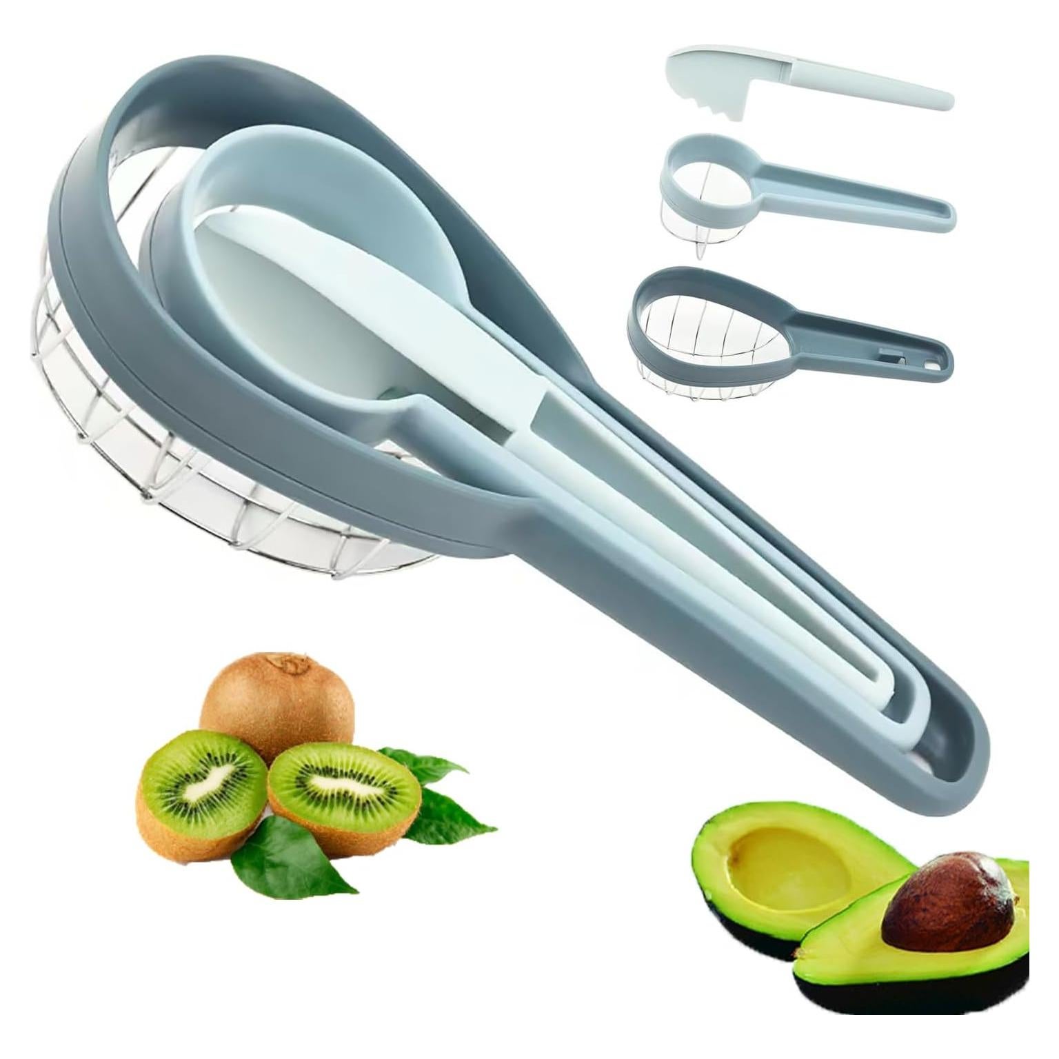 Cortador 3 en 1 FAMMOM de Aguacate y Kiwi Acero Inoxidable