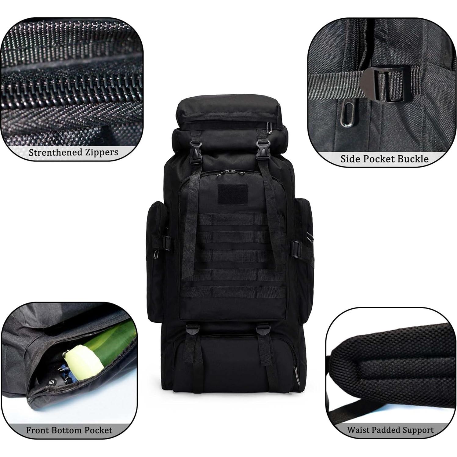 Mochila de Senderismo YFREAL 80L Impermeable para Camping