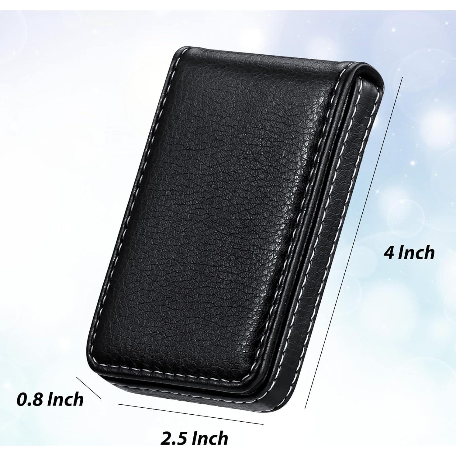 Soporte para Tarjetas de Negocios Outus 2 Piezas Cuero PU Negro