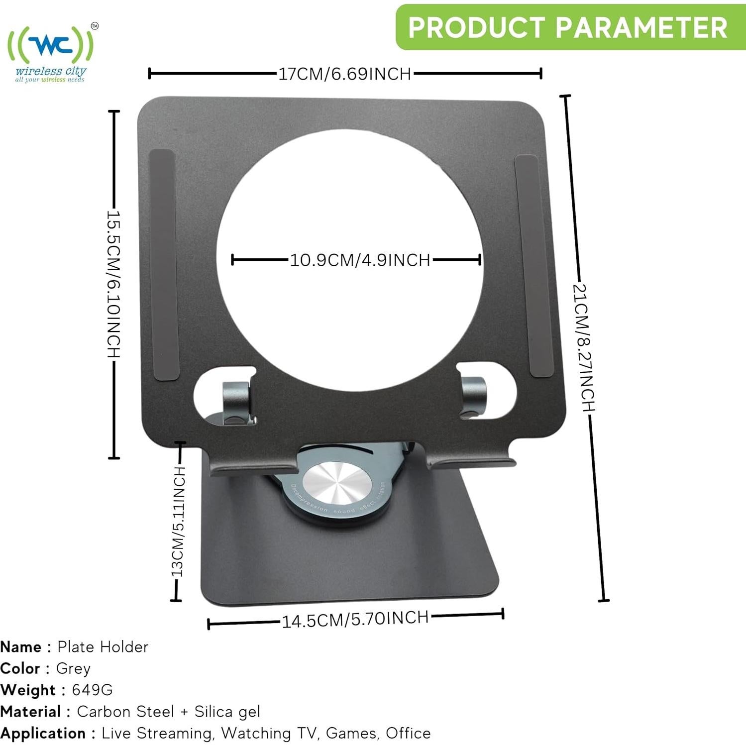 Soporte Universal para Tableta Wireless City Gris 360° Ajustable