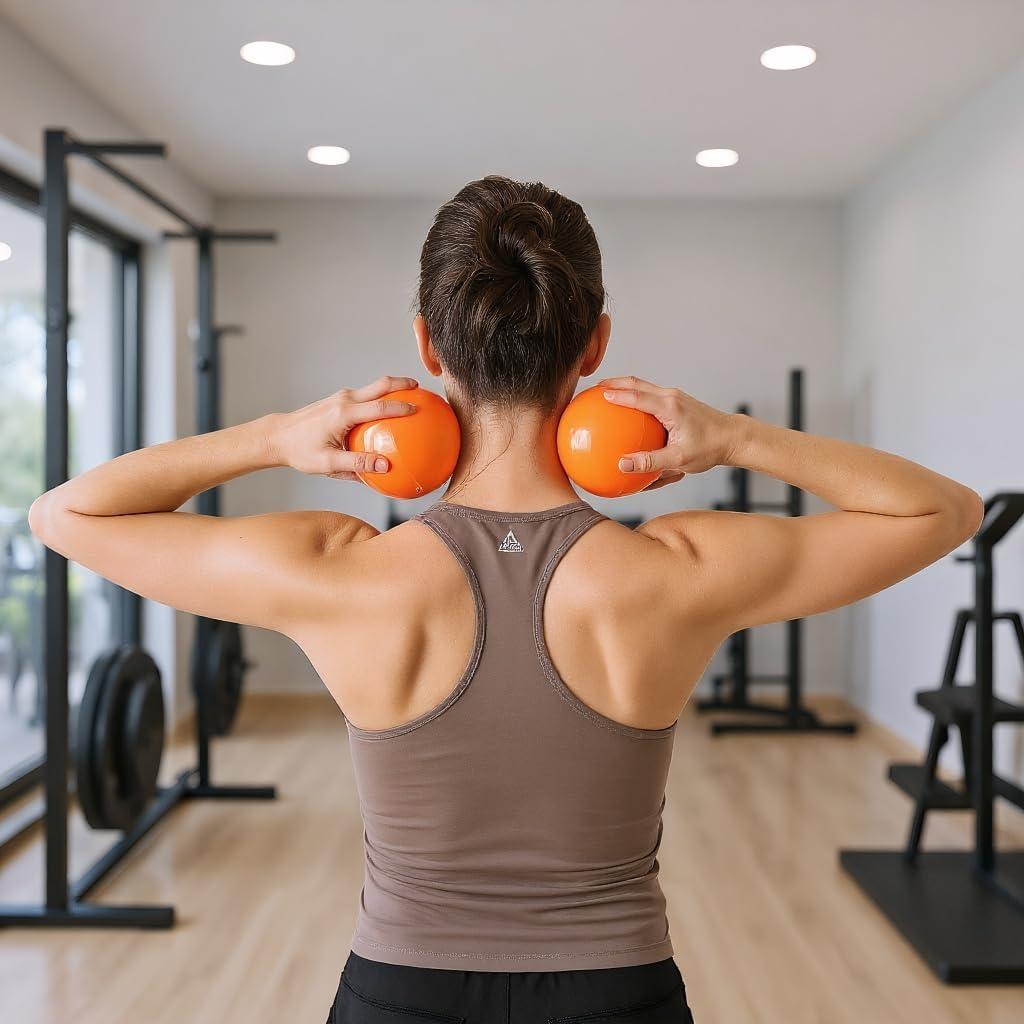 Bola de Masaje Suave CLQPY 10.16 cm Dureza Ajustable Naranja