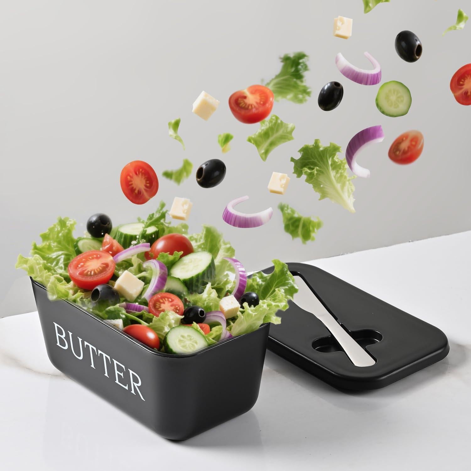 Plato de Mantequilla Grande Dehov con Tapa y Cuchillo 1.1L