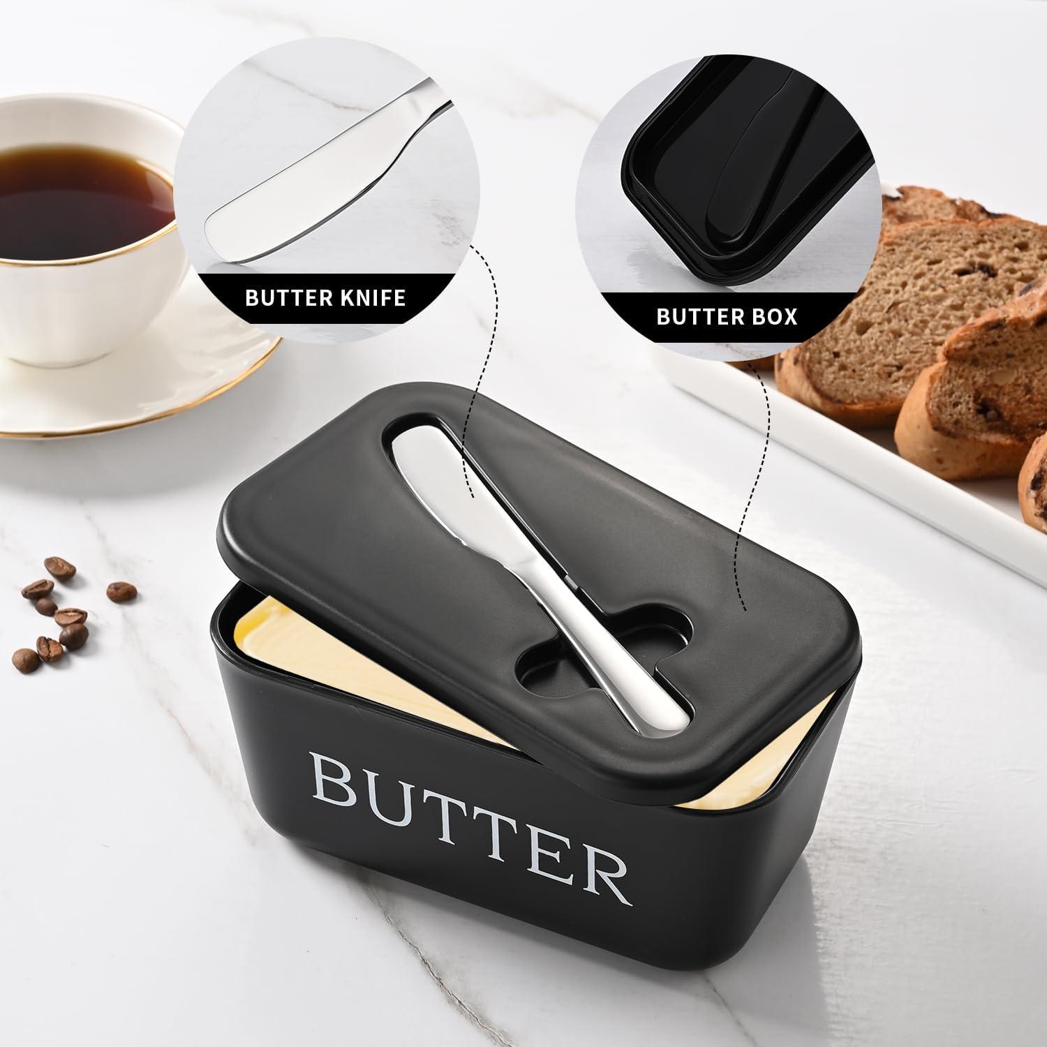 Plato de Mantequilla Grande Dehov con Tapa y Cuchillo 1.1L