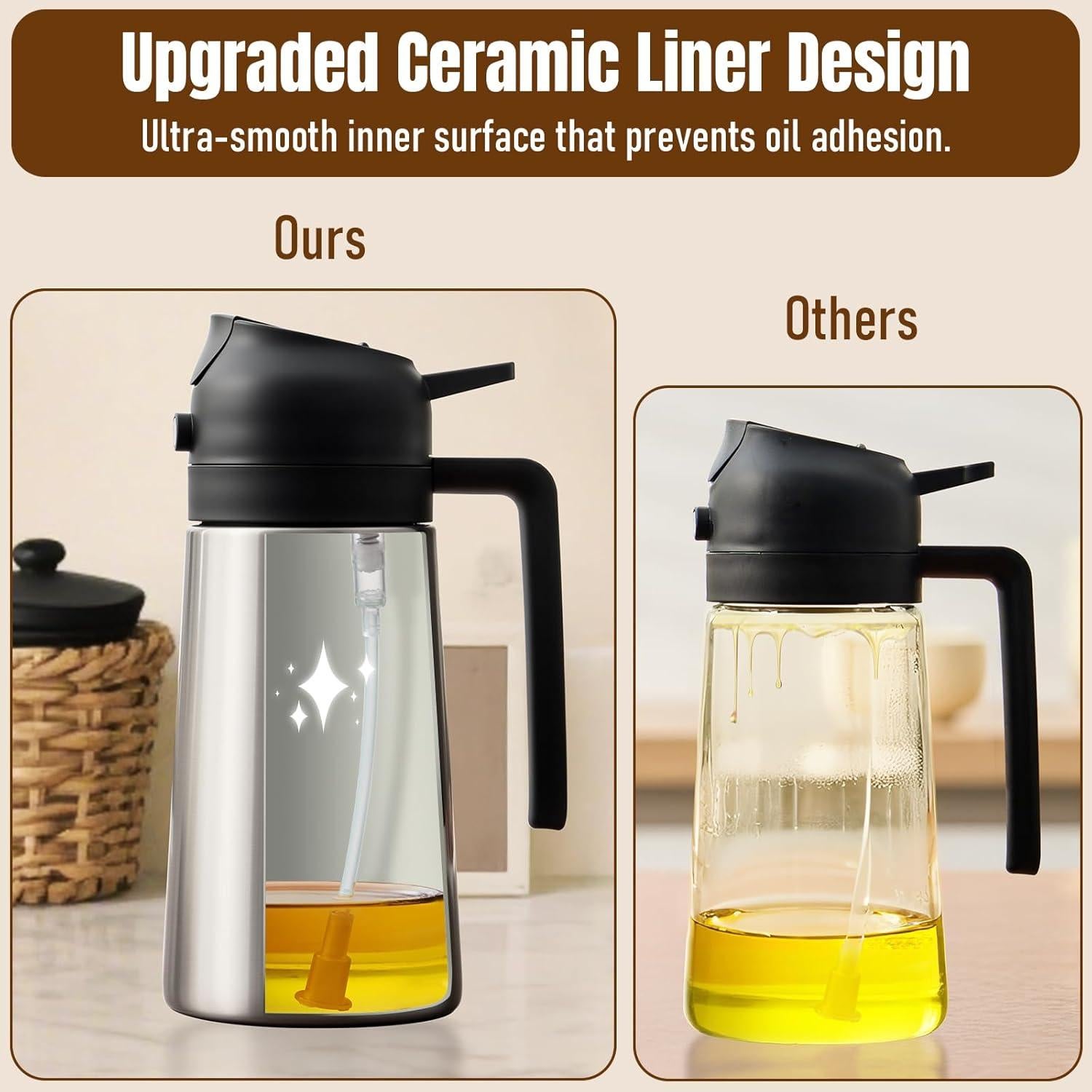 Botella dispensadora de aceite PARACITY 16 oz acero inoxidable