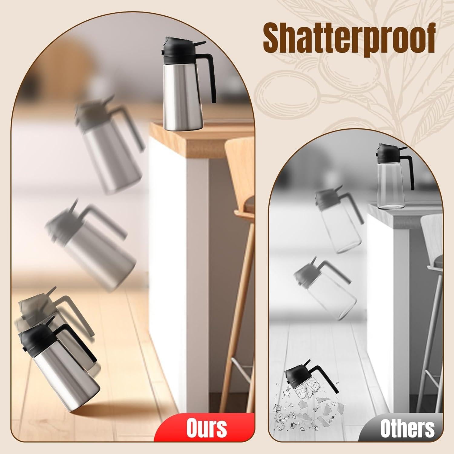 Botella dispensadora de aceite PARACITY 16 oz acero inoxidable