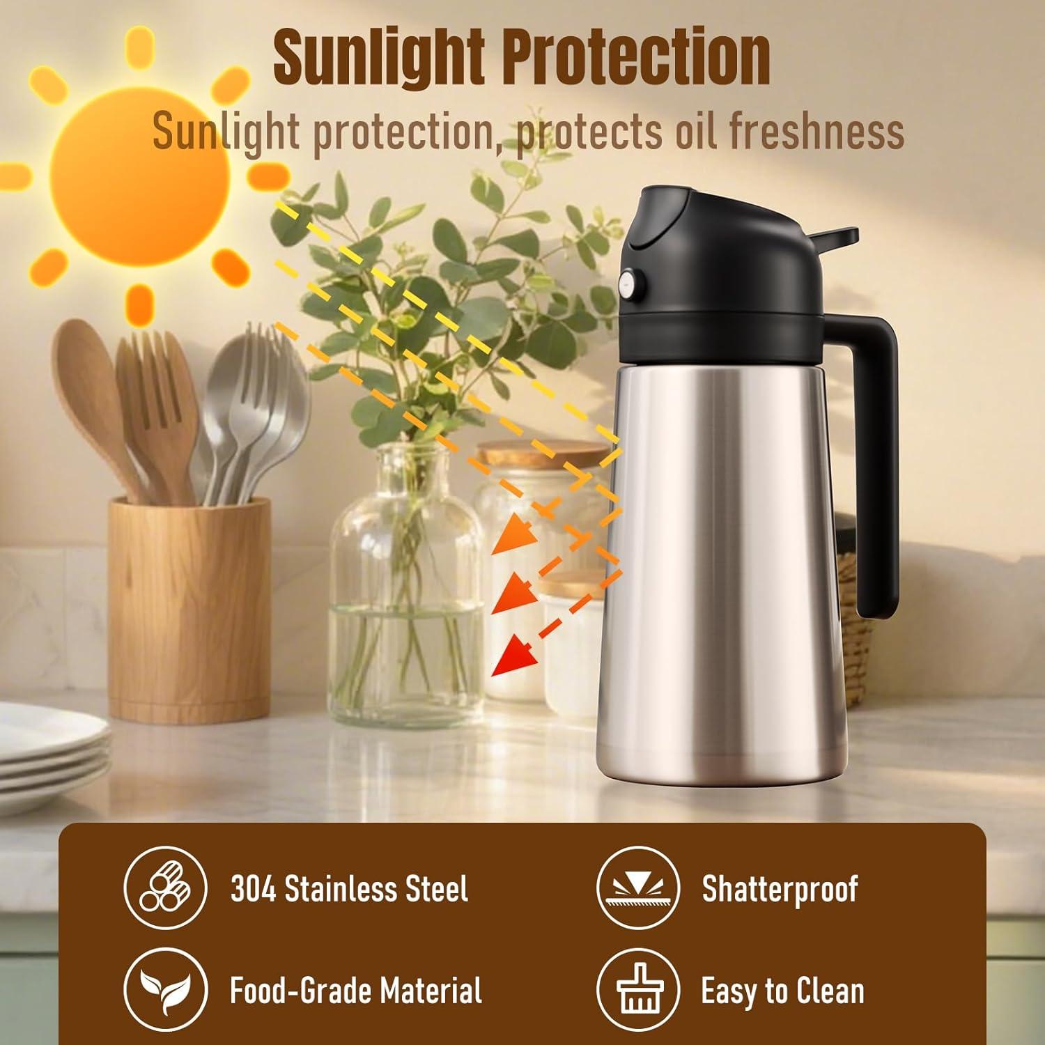 Botella dispensadora de aceite PARACITY 16 oz acero inoxidable