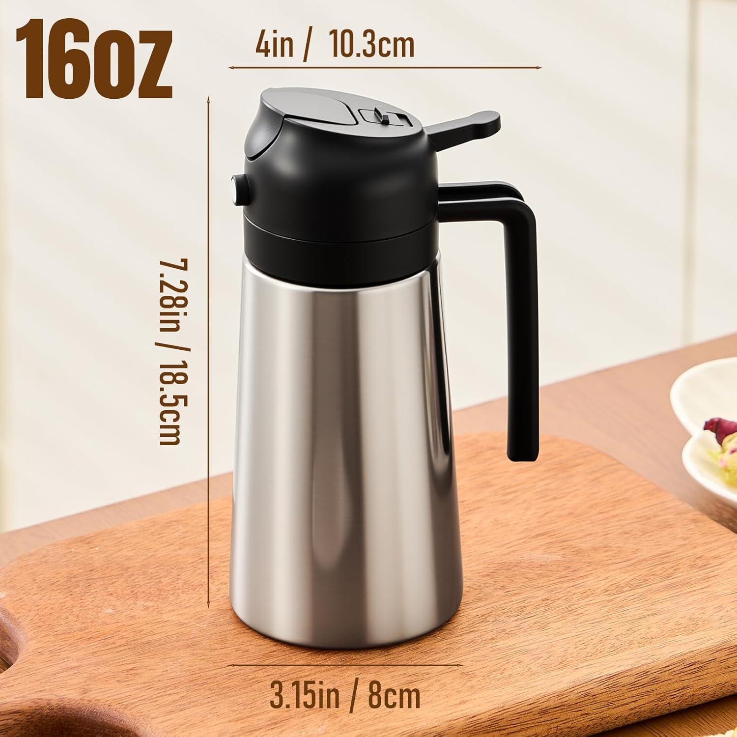 Botella dispensadora de aceite PARACITY 16 oz acero inoxidable