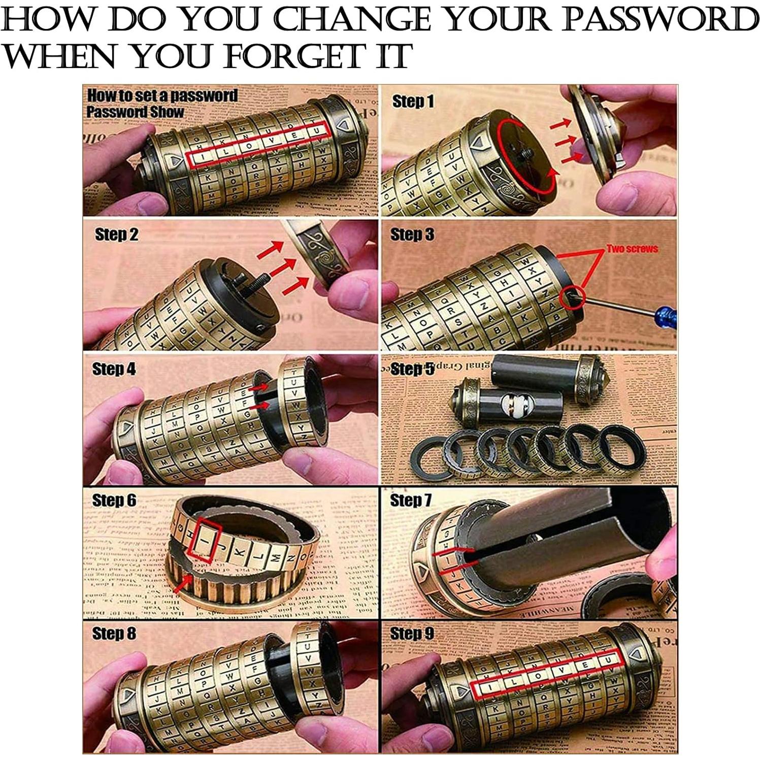 Cryptex Código Da Vinci Mini Negro Regalo Sorpresa