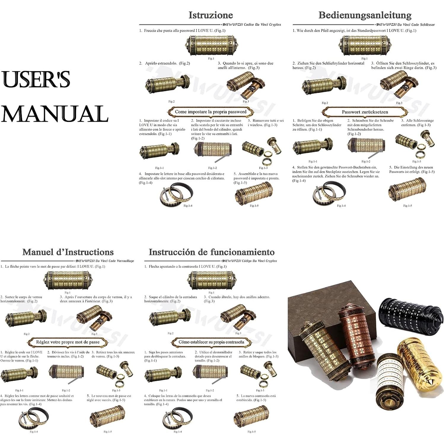 Cryptex Código Da Vinci Mini Negro Regalo Sorpresa
