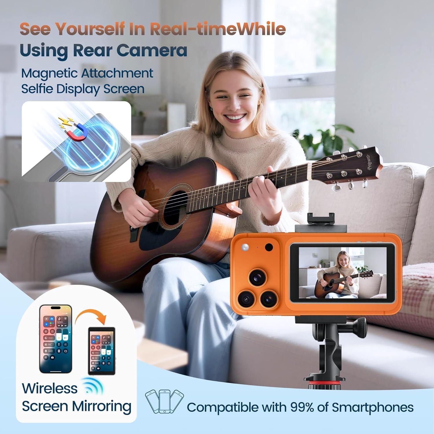 Monitor Selfie Inalámbrico Gisotu 4K para iPhone 17/Android