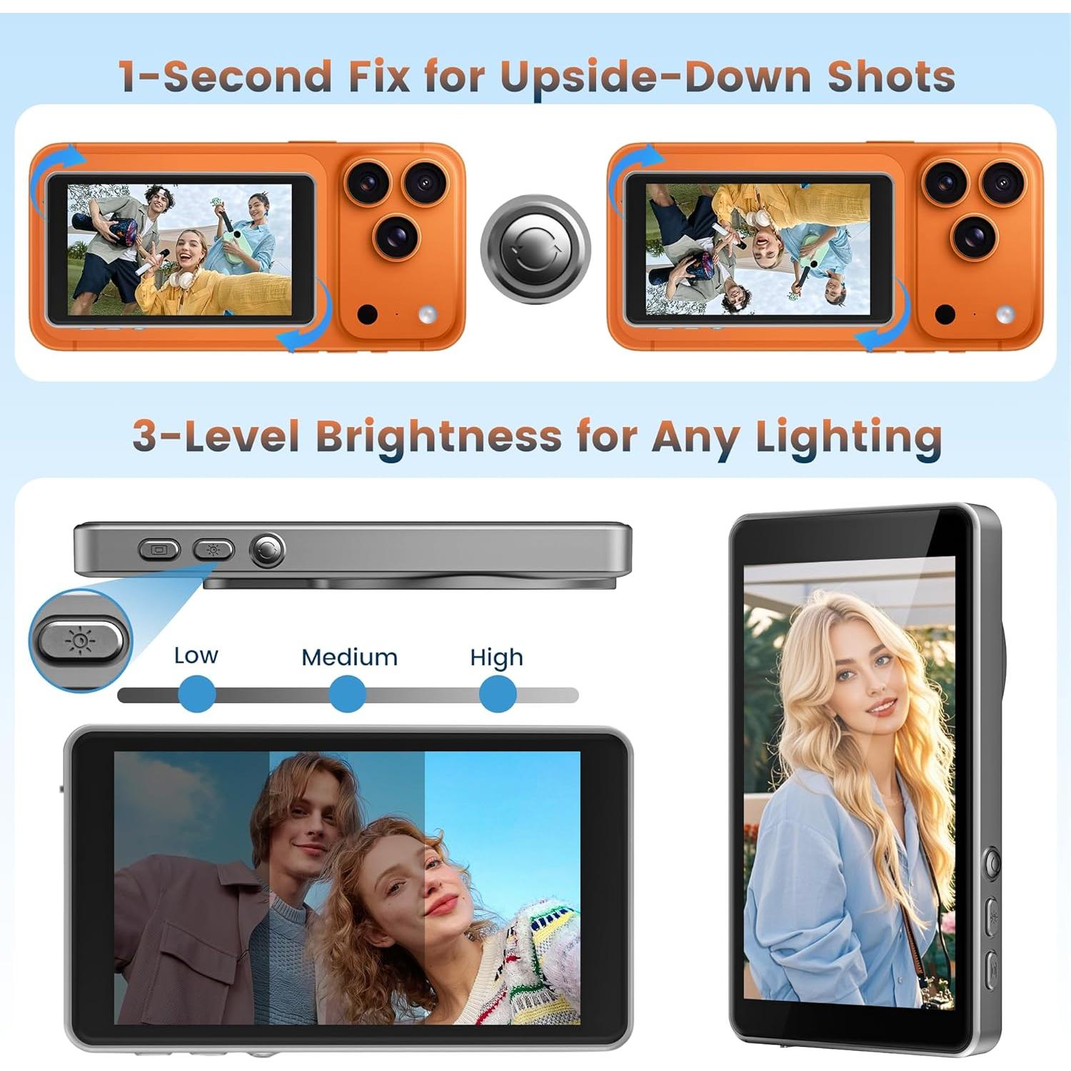 Monitor Selfie Inalámbrico Gisotu 4K para iPhone 17/Android