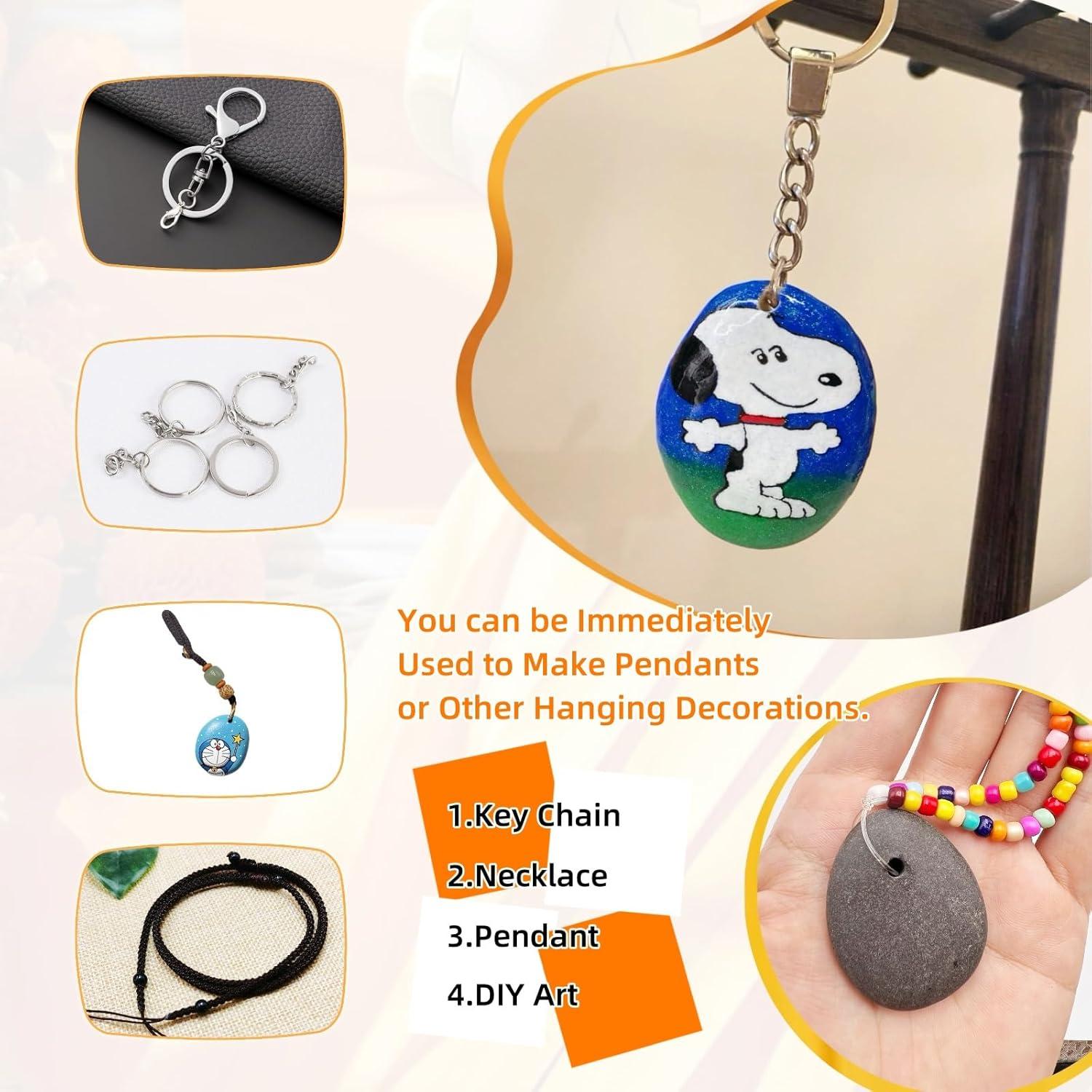 4 Rocas Planas Perforadas para Pintar 3.05-3.81cm - Lifetop