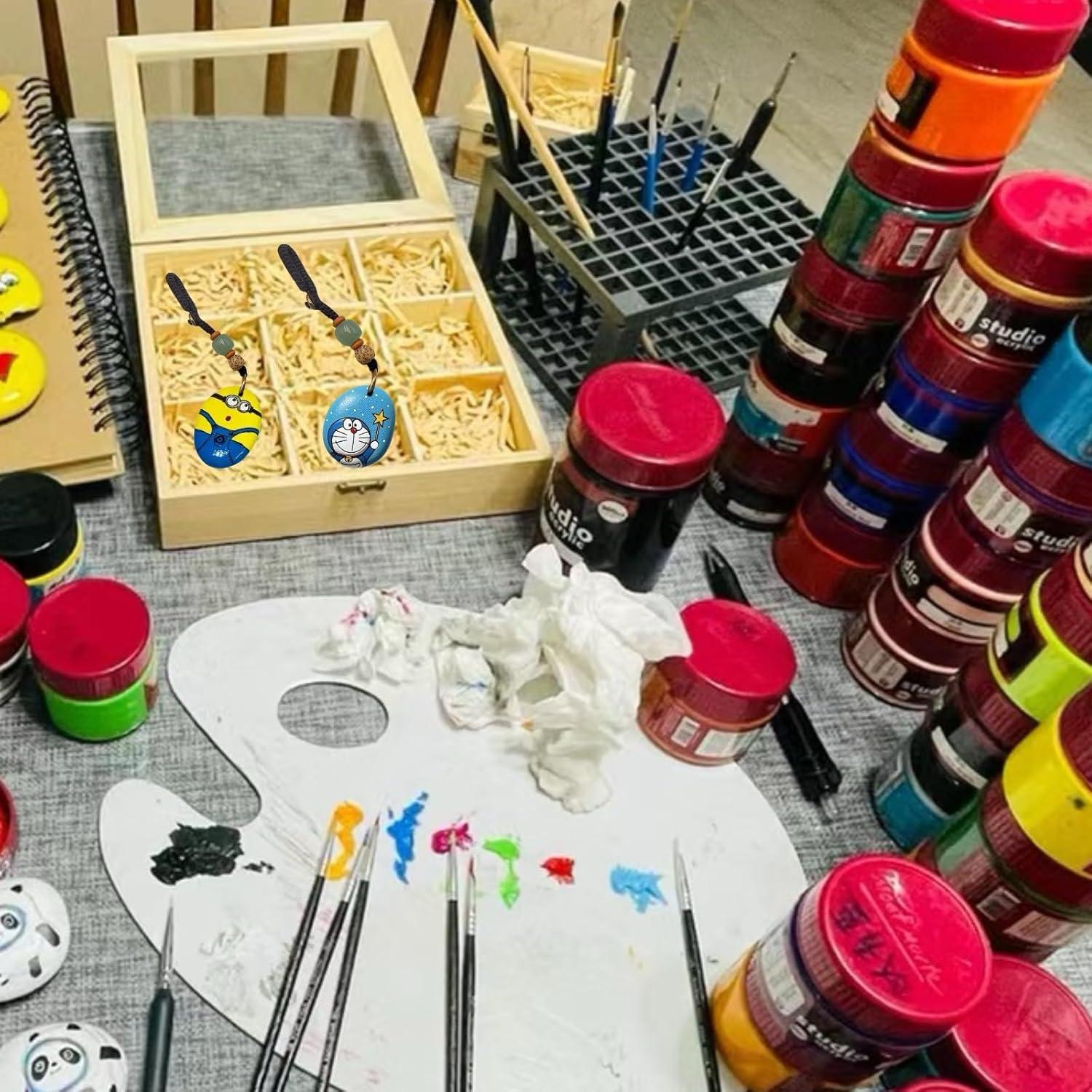 4 Rocas Planas Perforadas para Pintar 3.05-3.81cm - Lifetop