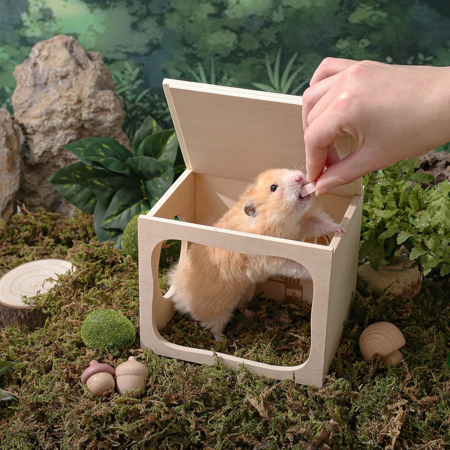 Casa de Madera para Hámsteres TAFIT - Dormitorio 15x12x12 cm